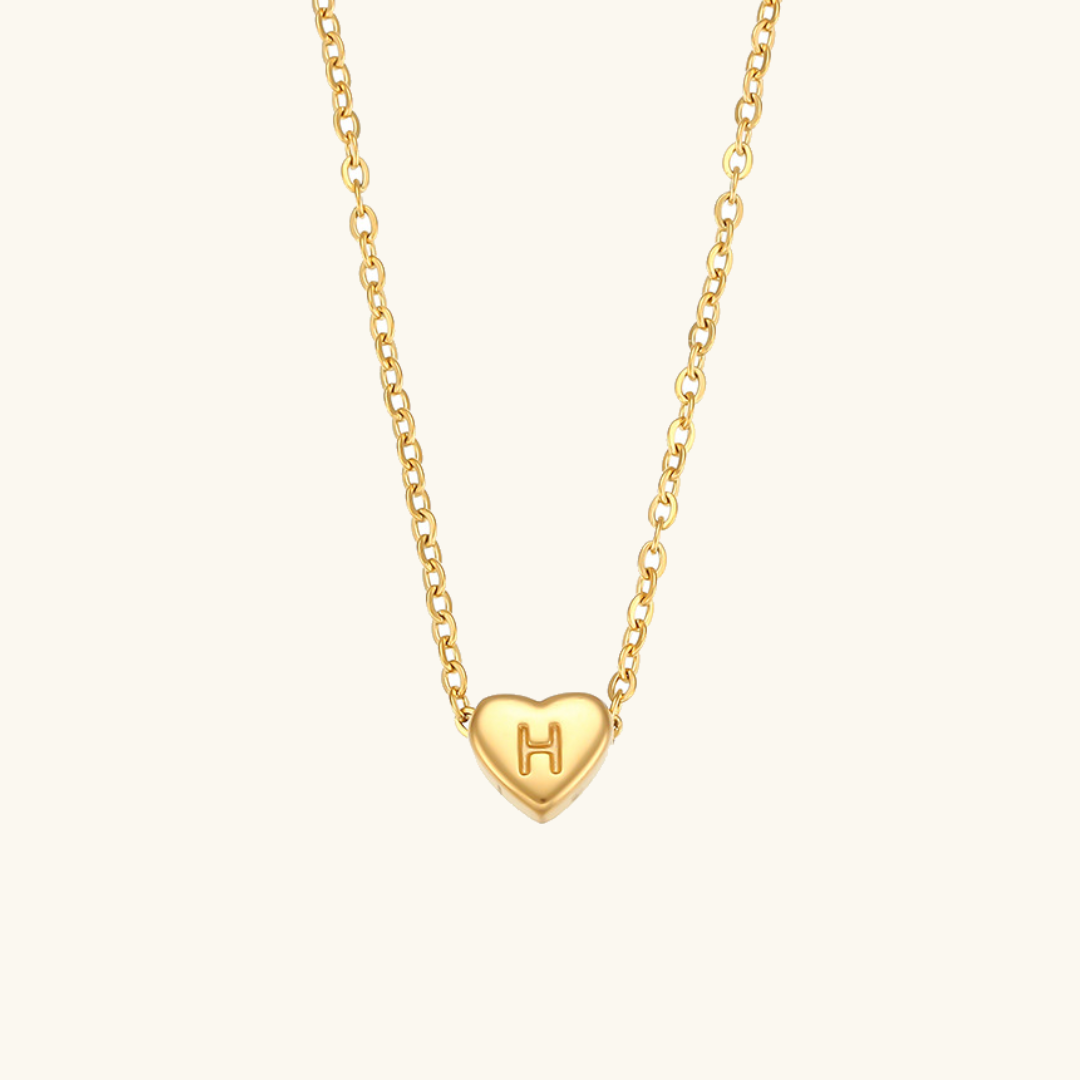 Heart - Initial Gold Necklace