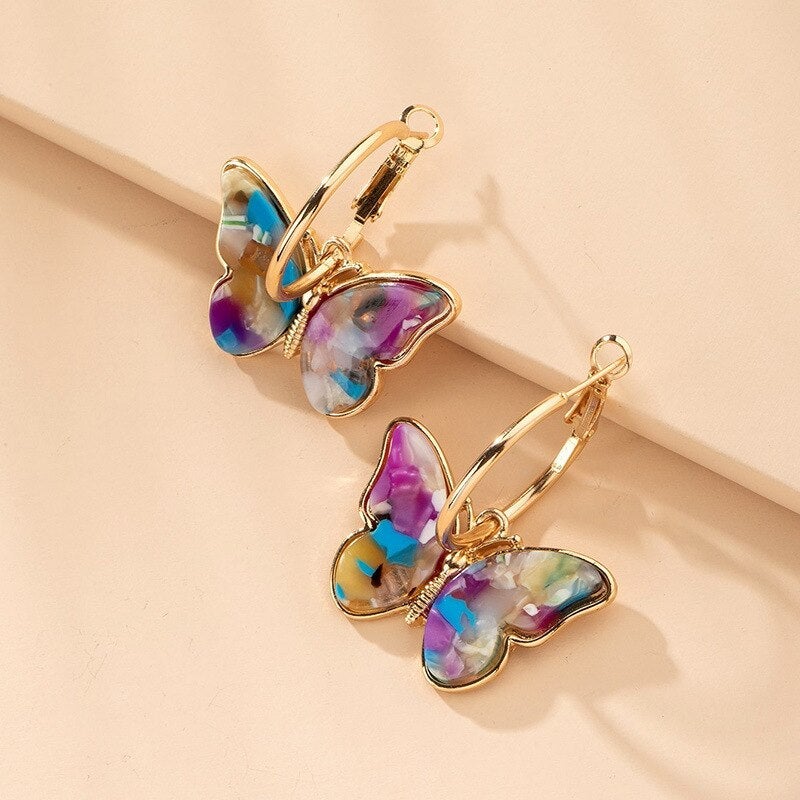 Maribelle – Butterfly Earrings Featuring Enamel and Crystals