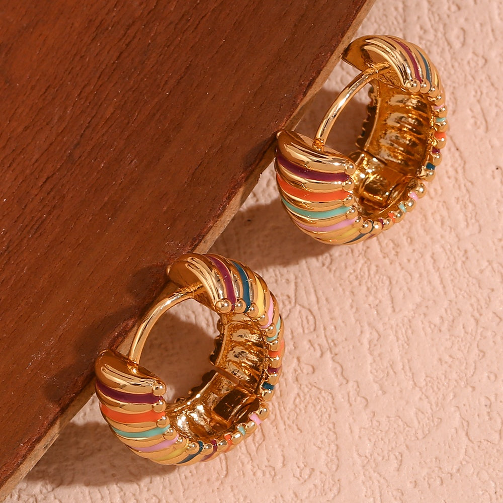 Chelsea – Golden Hoops with Colorful Stripes
