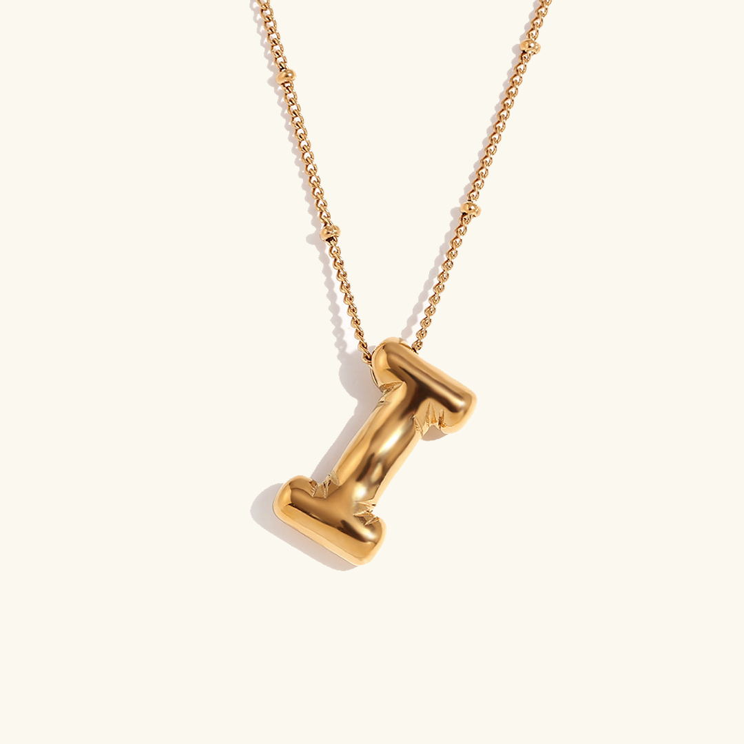 Balloon Gold Initials Necklace