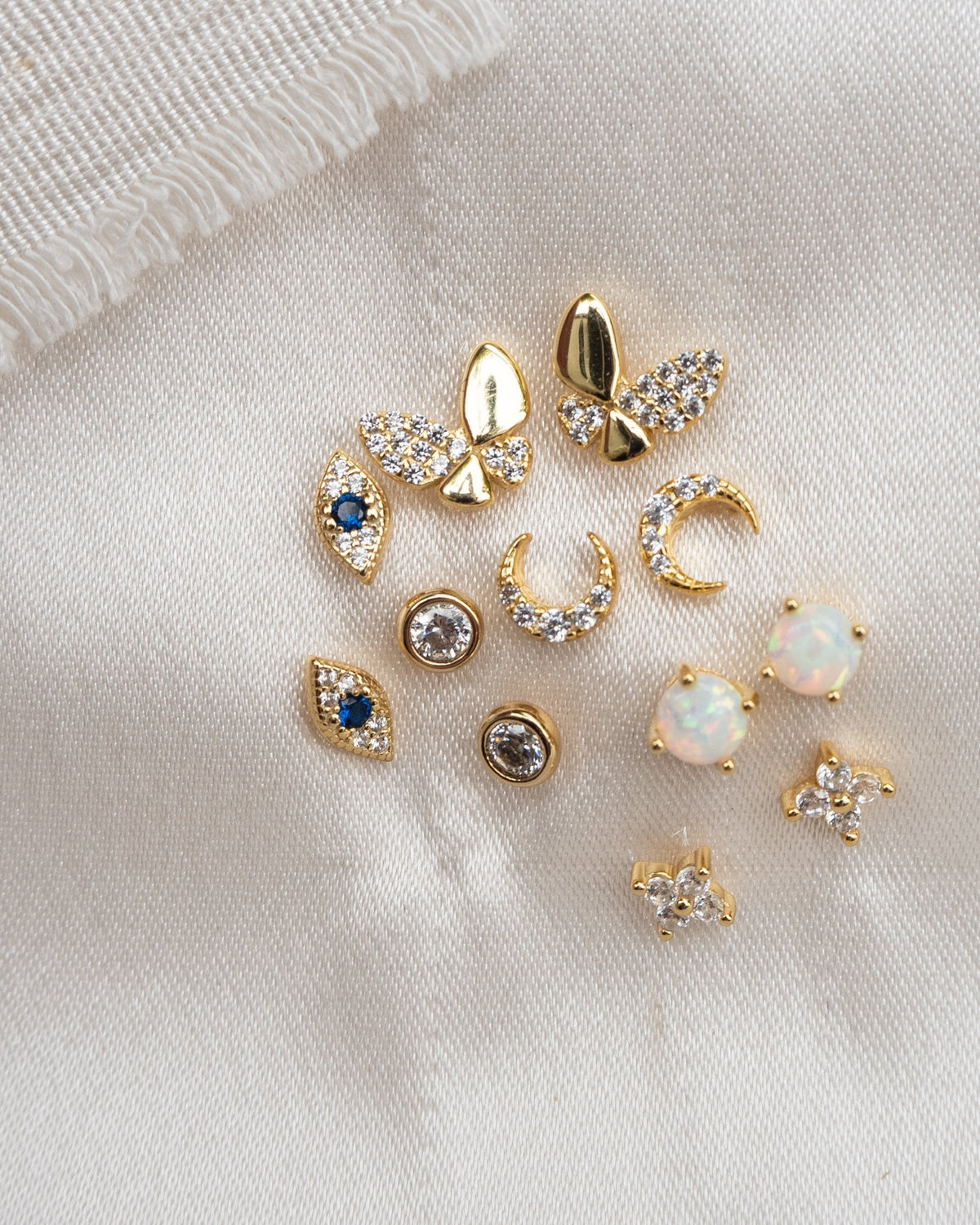 Pave Crystal Butterfly Ear Studs