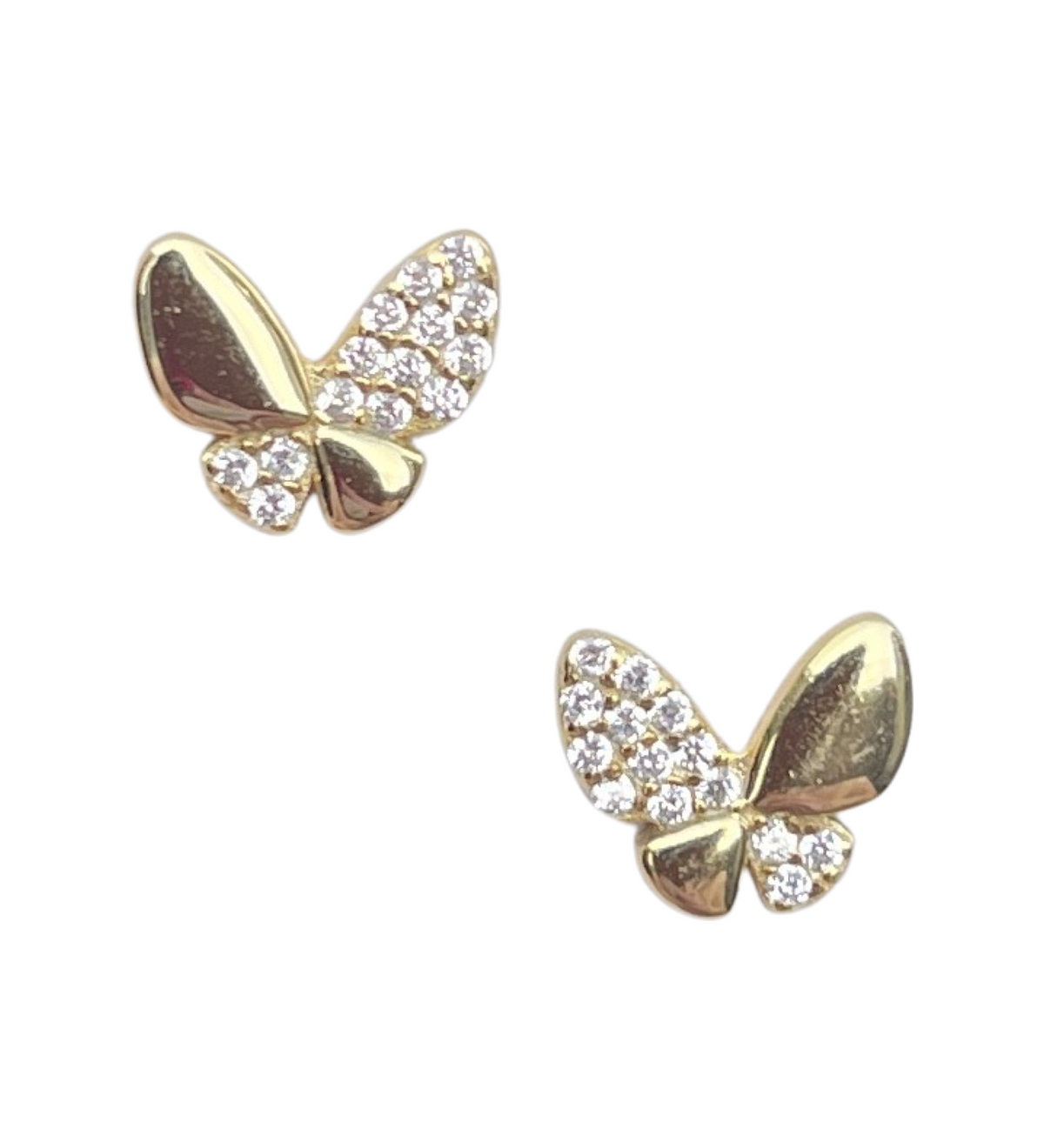 Pave Crystal Butterfly Ear Studs
