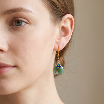 Elly – Chic Earrings Featuring Green Retro Detail