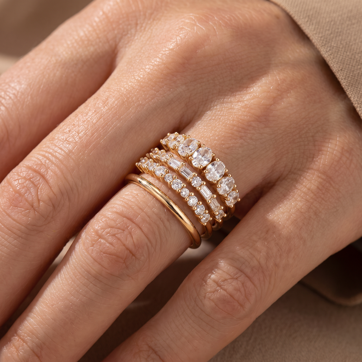 Elyna – Stylish Gold Rings with Zircon Stones
