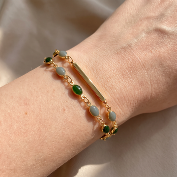 Manon – Bracelet featuring Green Stone in Gold