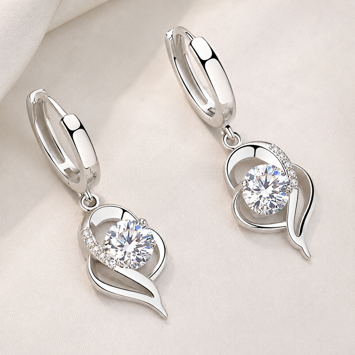 Noelle – Flower Earrings crafted from 925 Sterling Silver and Zirconia