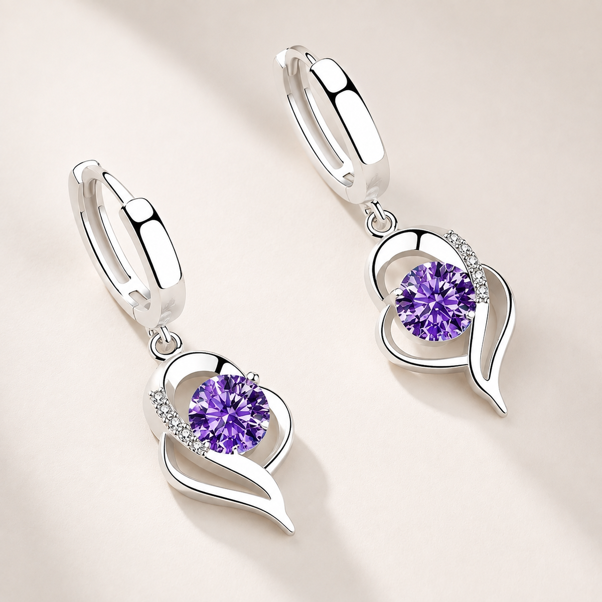 Noelle – Flower Earrings crafted from 925 Sterling Silver and Zirconia