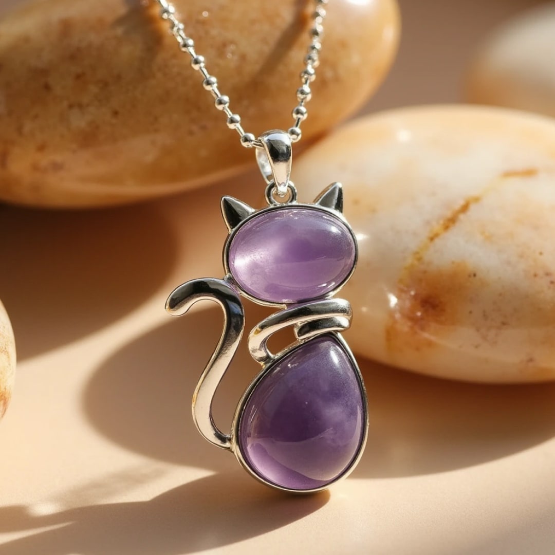 Mila – Cat Collar Crafted with Natural Stone