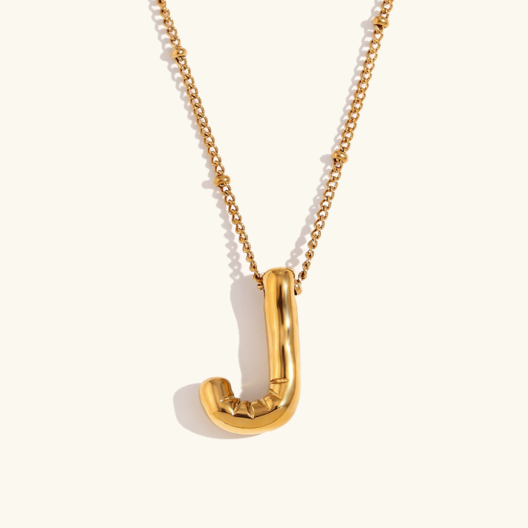 Balloon Gold Initials Necklace