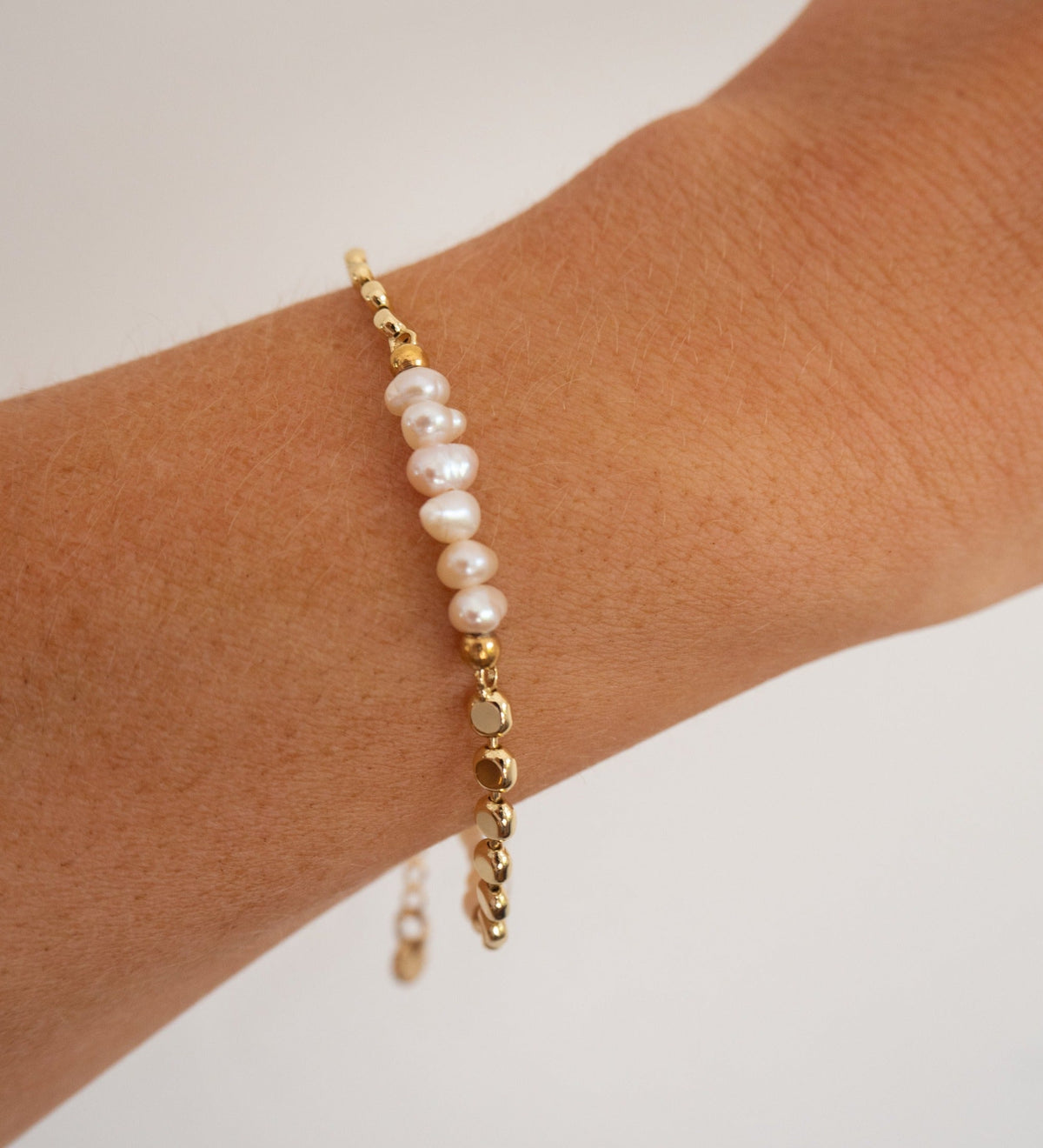 Siena - Disc Chain Pearl Bracelet