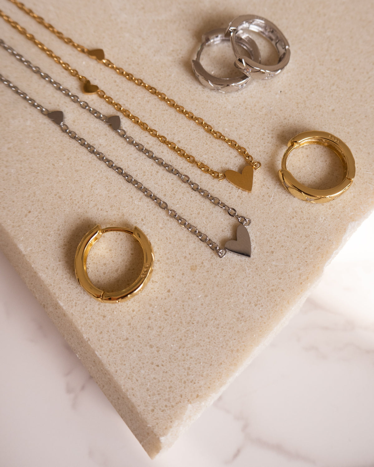 Three Heart Necklace made of Silver