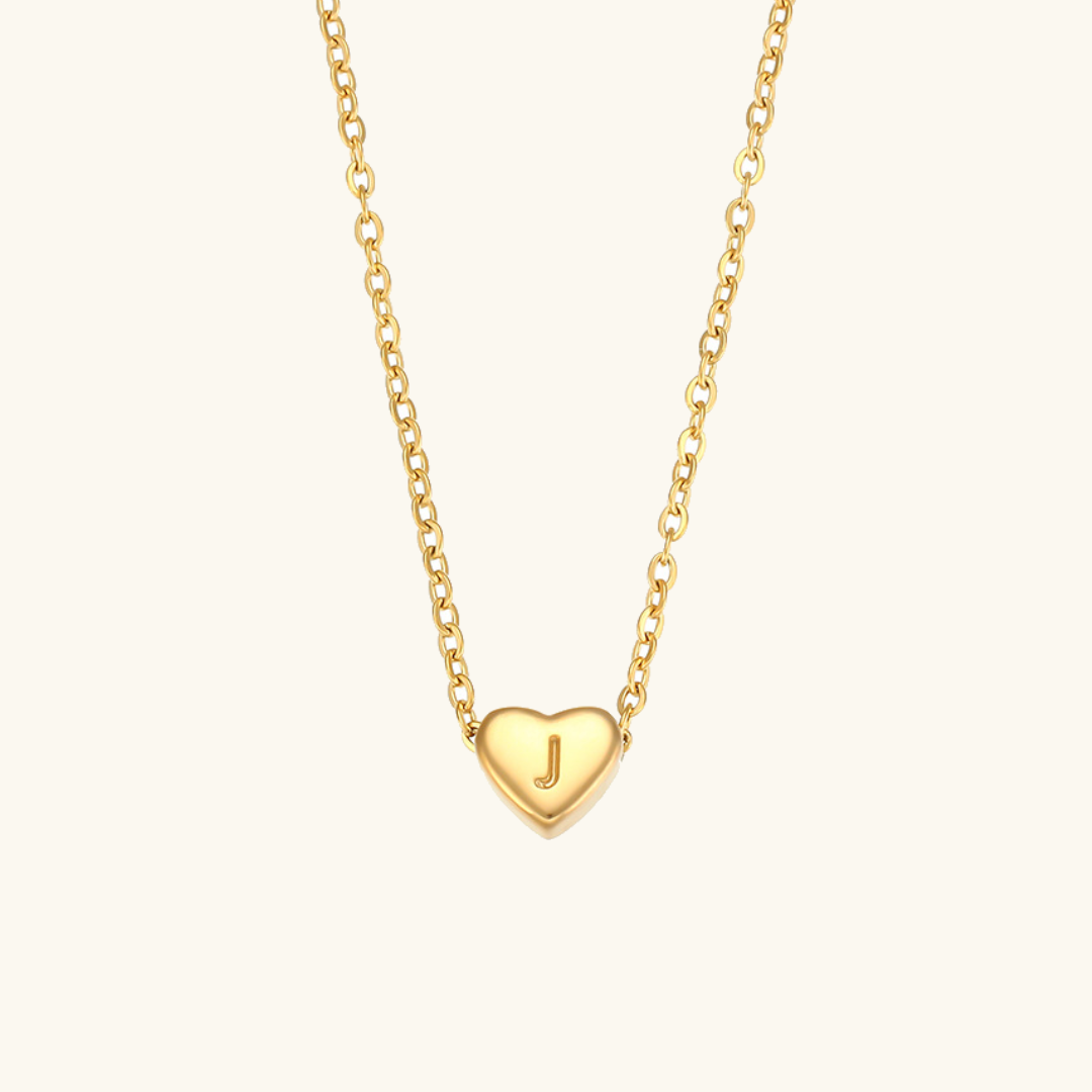 Heart - Initial Gold Necklace