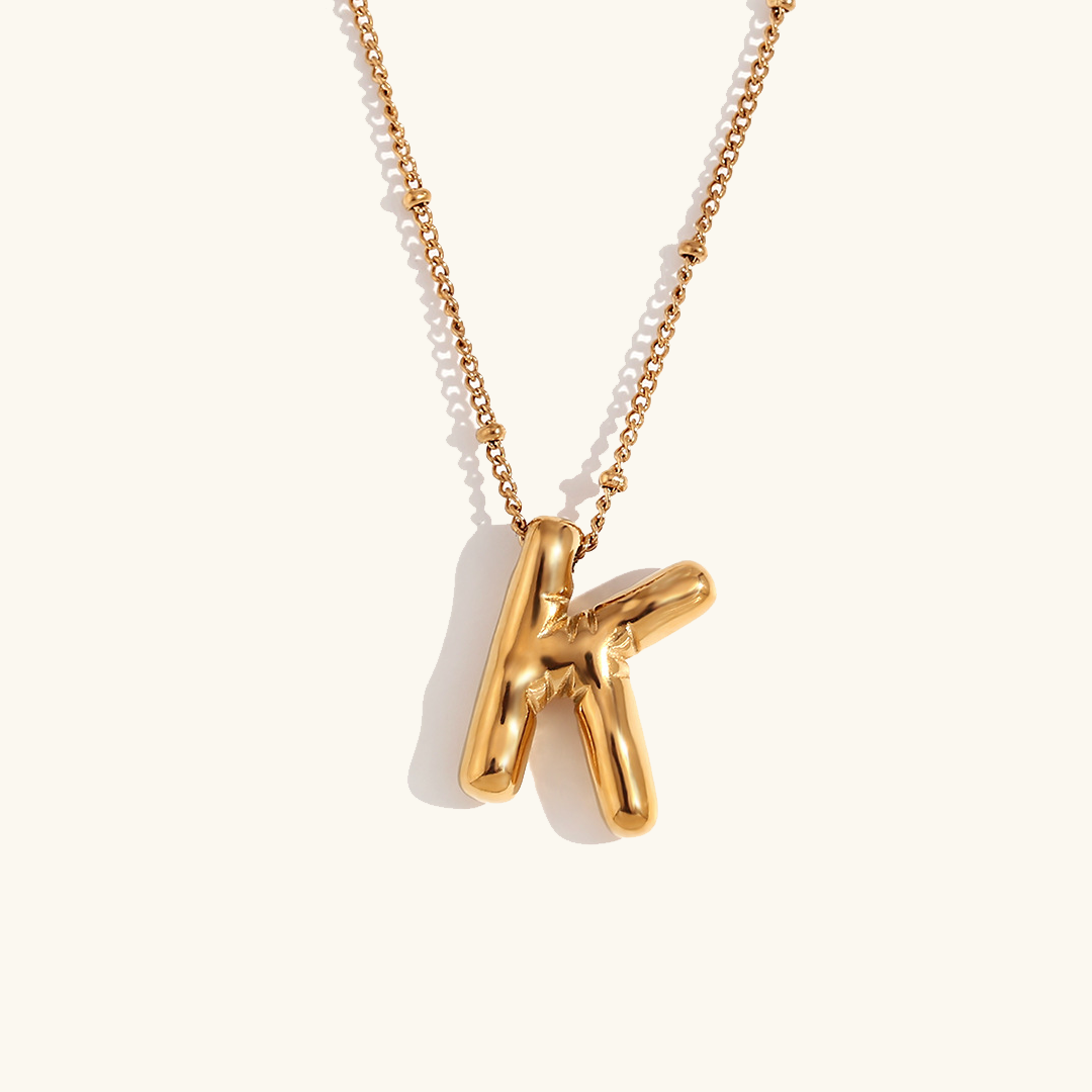 Balloon Gold Initials Necklace