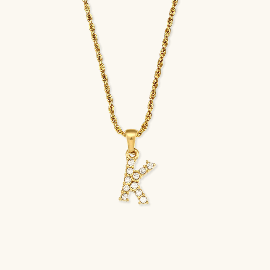 Maeve - Necklace featuring diamonds and letter initials