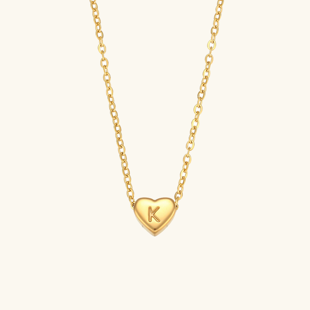 Heart - Initial Gold Necklace