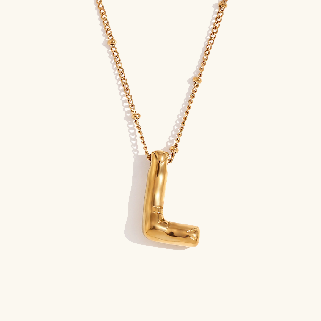 Balloon Gold Initials Necklace