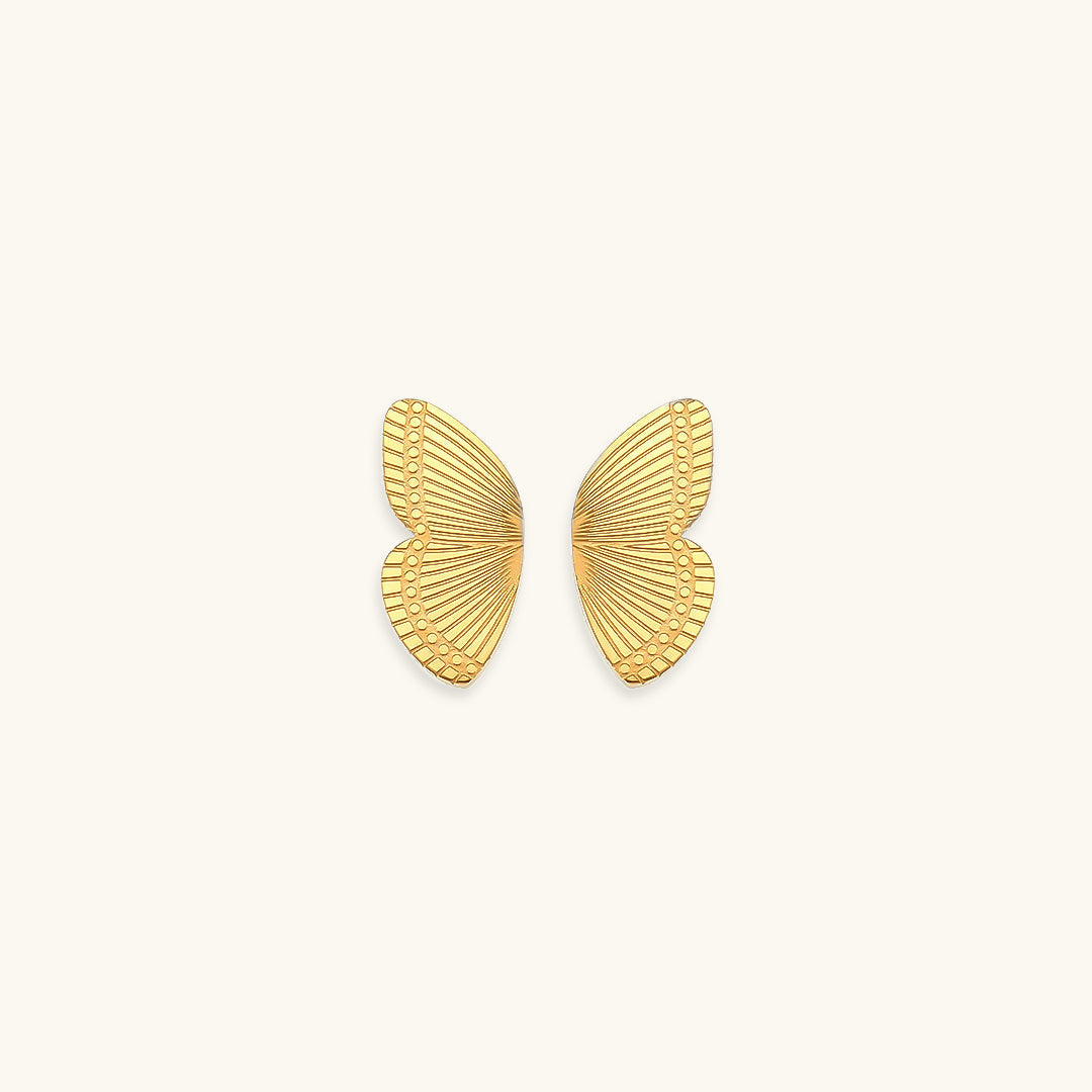 Lilac - Gold Butterfly Earrings