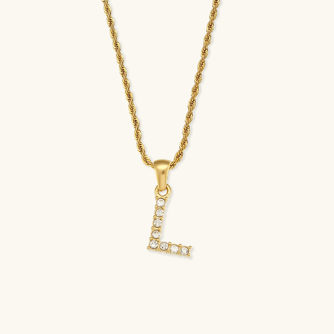 Maeve - Necklace featuring diamonds and letter initials