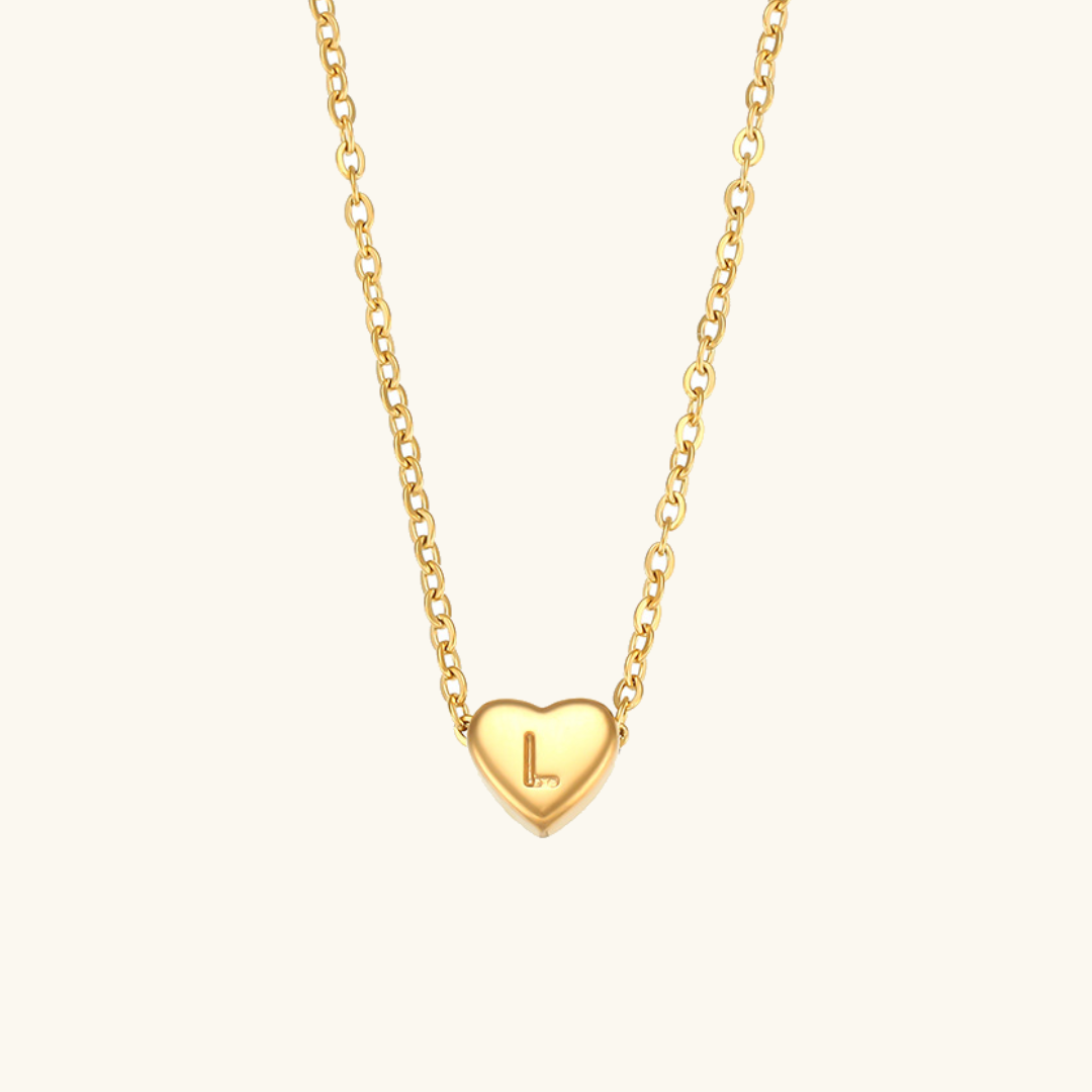 Heart - Initial Gold Necklace