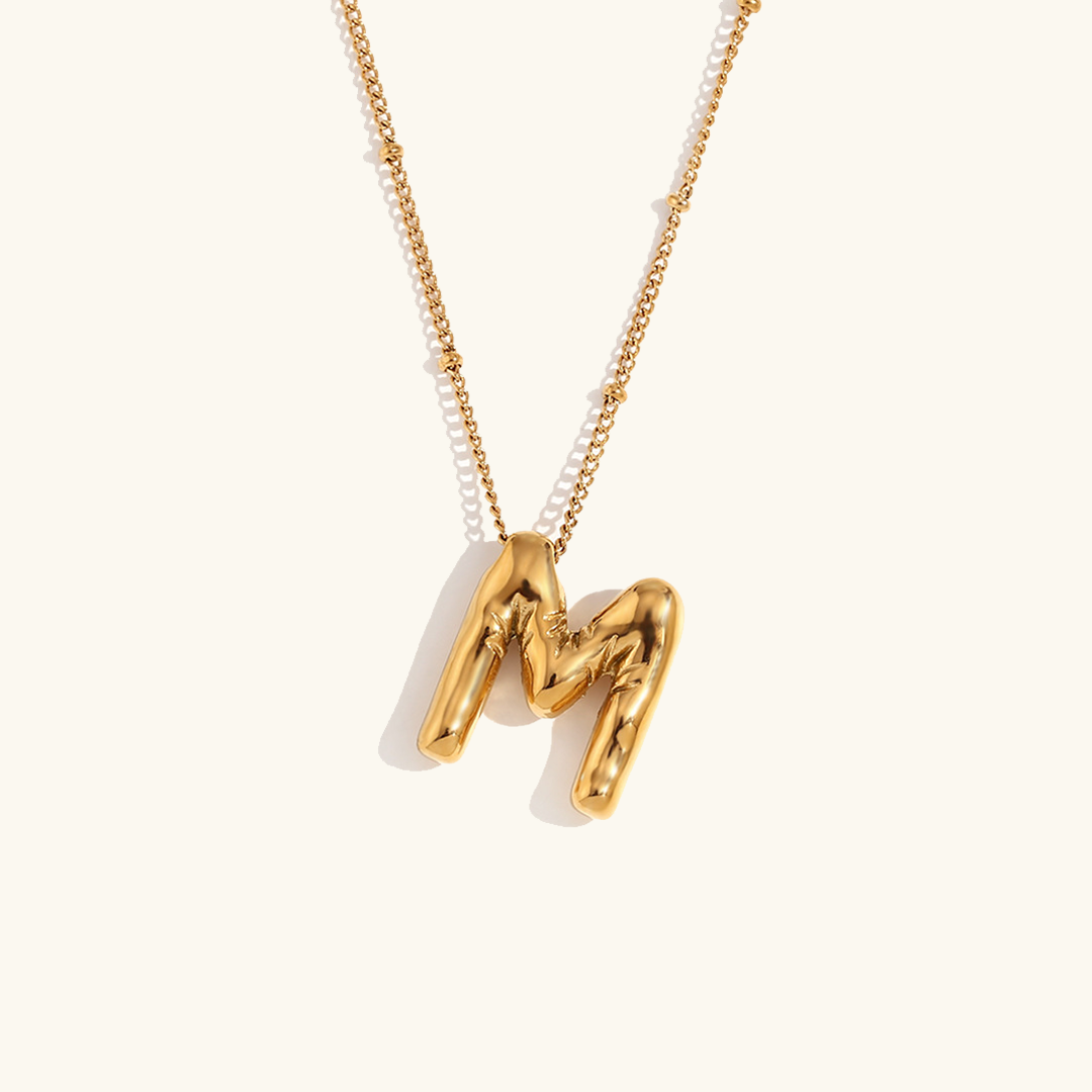Balloon Gold Initials Necklace