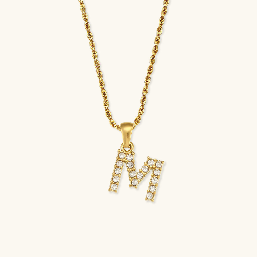 Maeve - Necklace featuring diamonds and letter initials