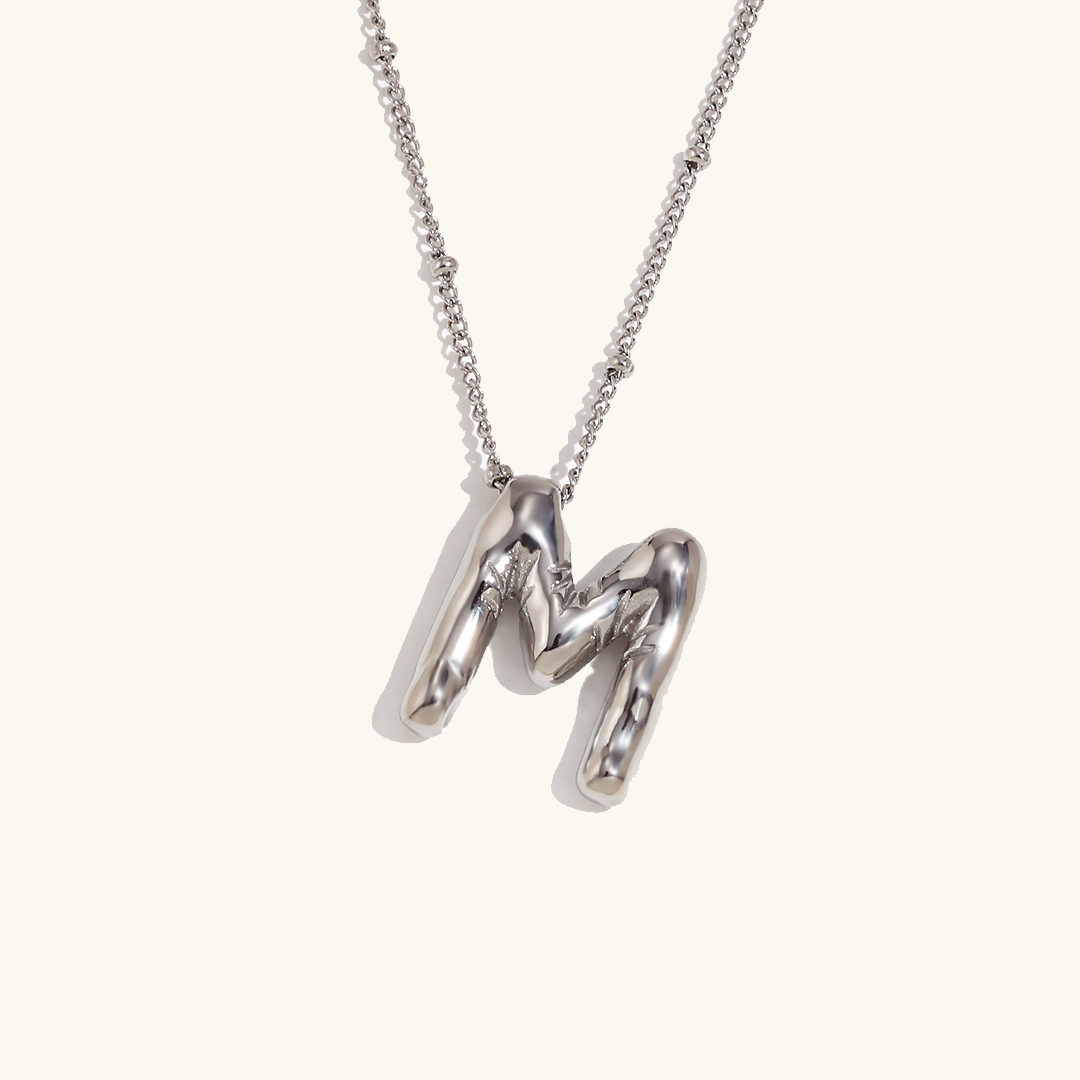 Balloon Gold Initials Necklace