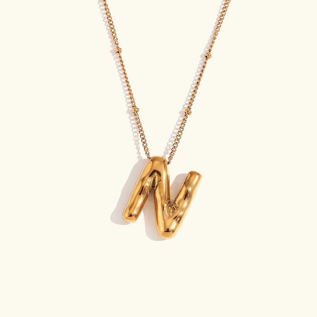 Balloon Gold Initials Necklace
