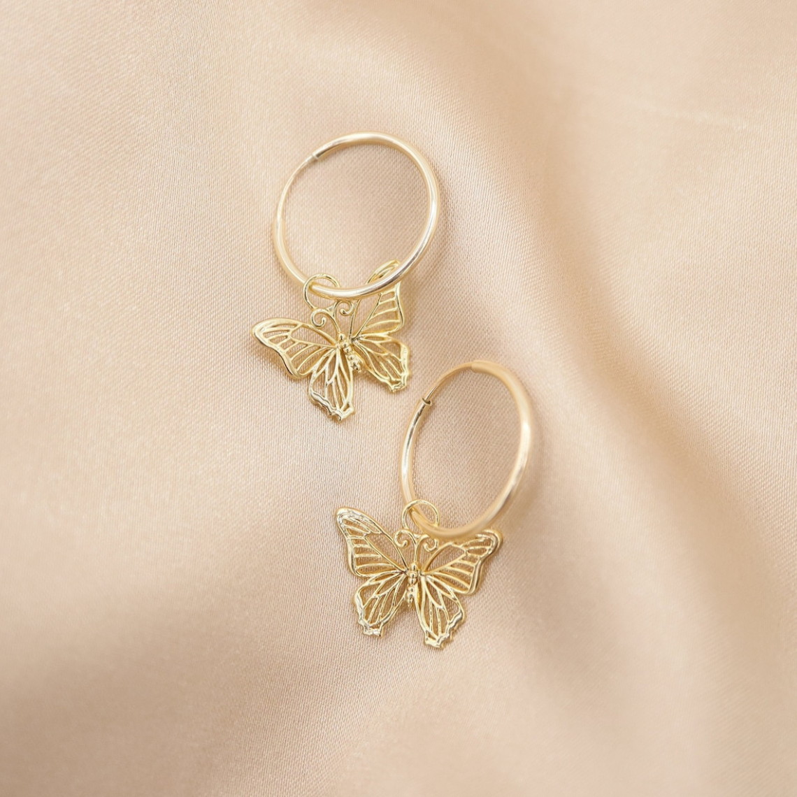 Earrings featuring Butterfly Design - Hollow Style