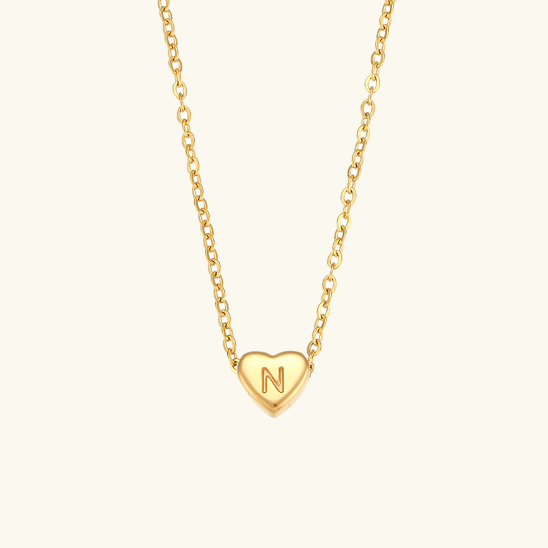 Heart - Initial Gold Necklace