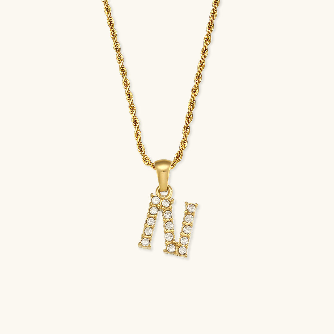 Maeve - Necklace featuring diamonds and letter initials