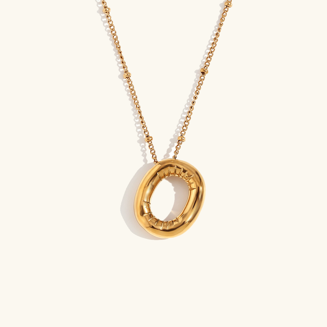 Balloon Gold Initials Necklace