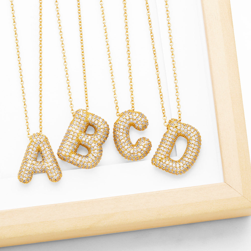 Dazzling Bubble Necklace - Set with Zirconia Letter
