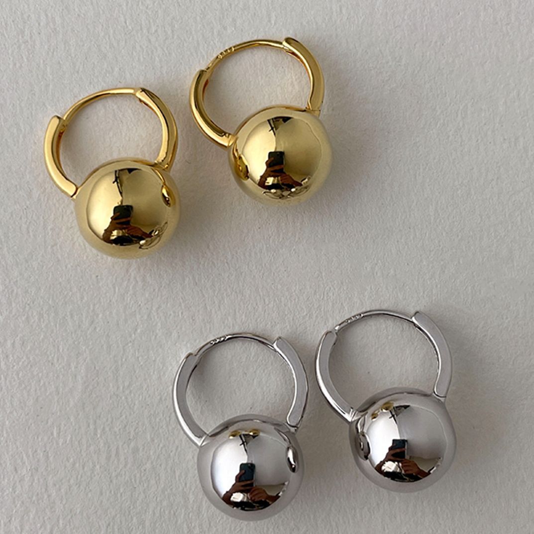 Ellie – Ball Earrings Crafted from Premium Silver with Delicate Pin
