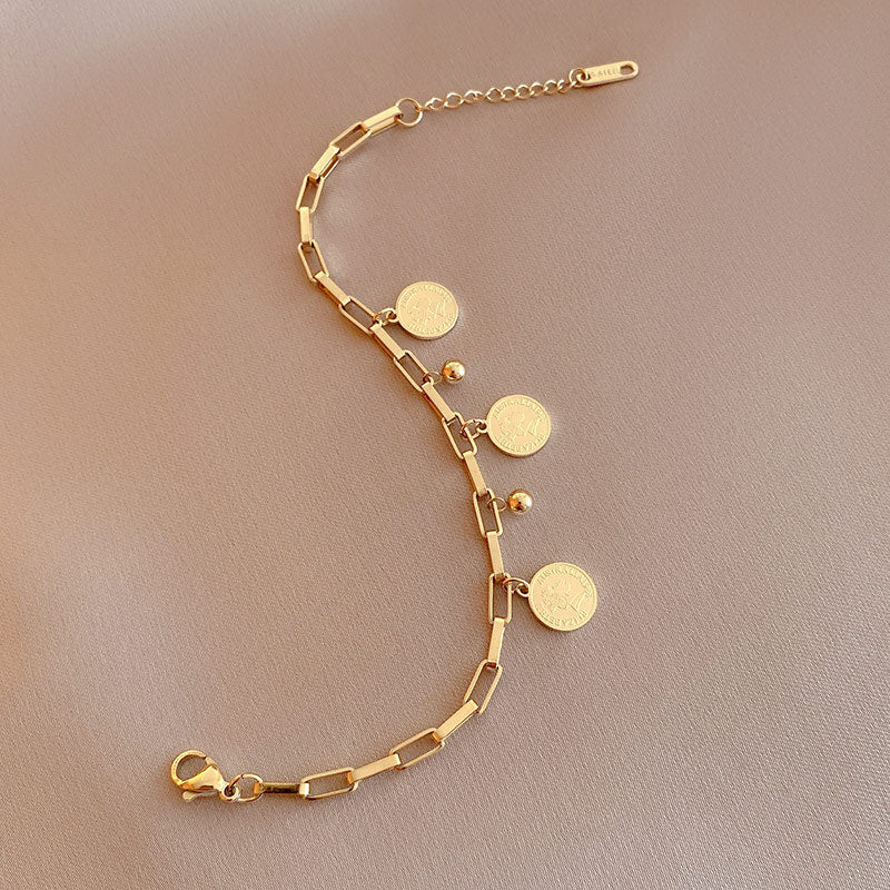 Maja – Adjustable Bracelet Featuring Gold Coins