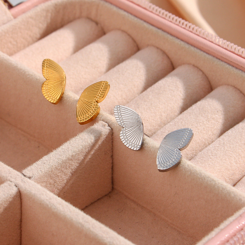 Lilac - Gold Butterfly Earrings