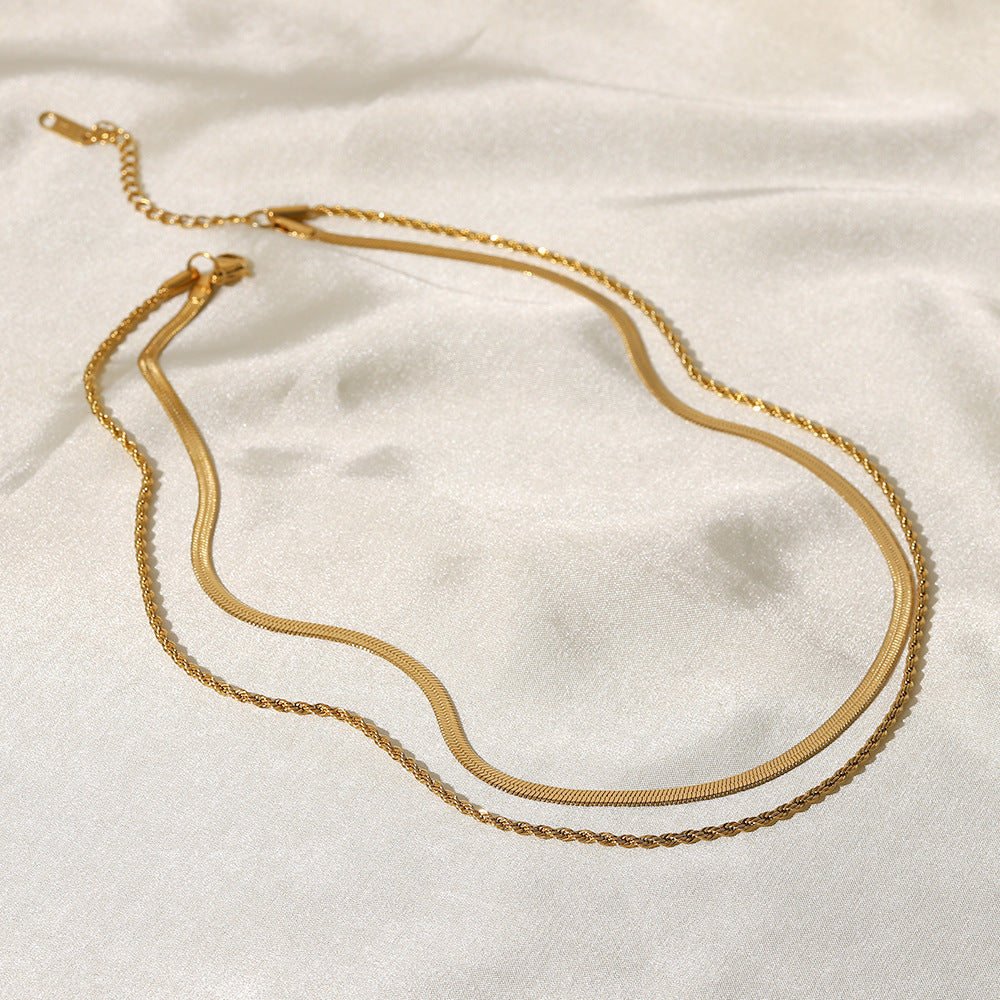 Double Twisted Chain - Layered Chain in Gold
