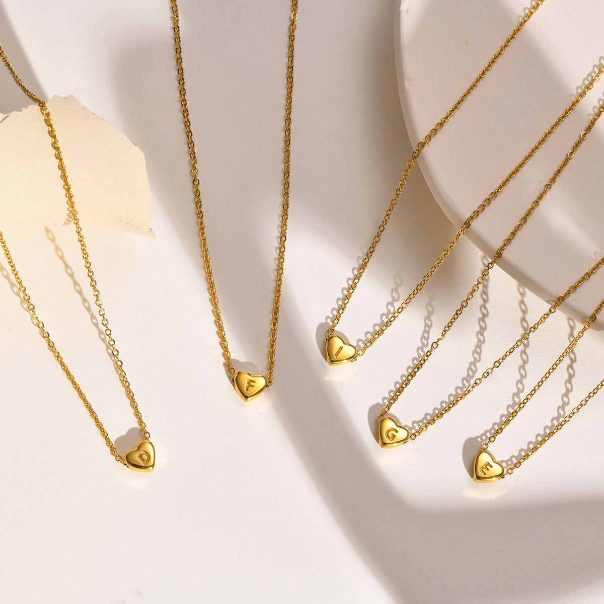 Heart - Initial Gold Necklace