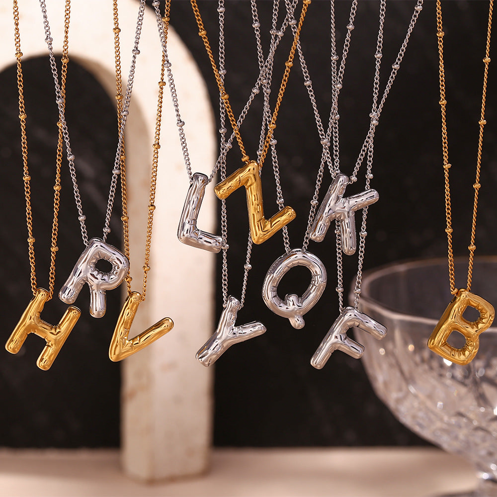 Balloon Gold Initials Necklace