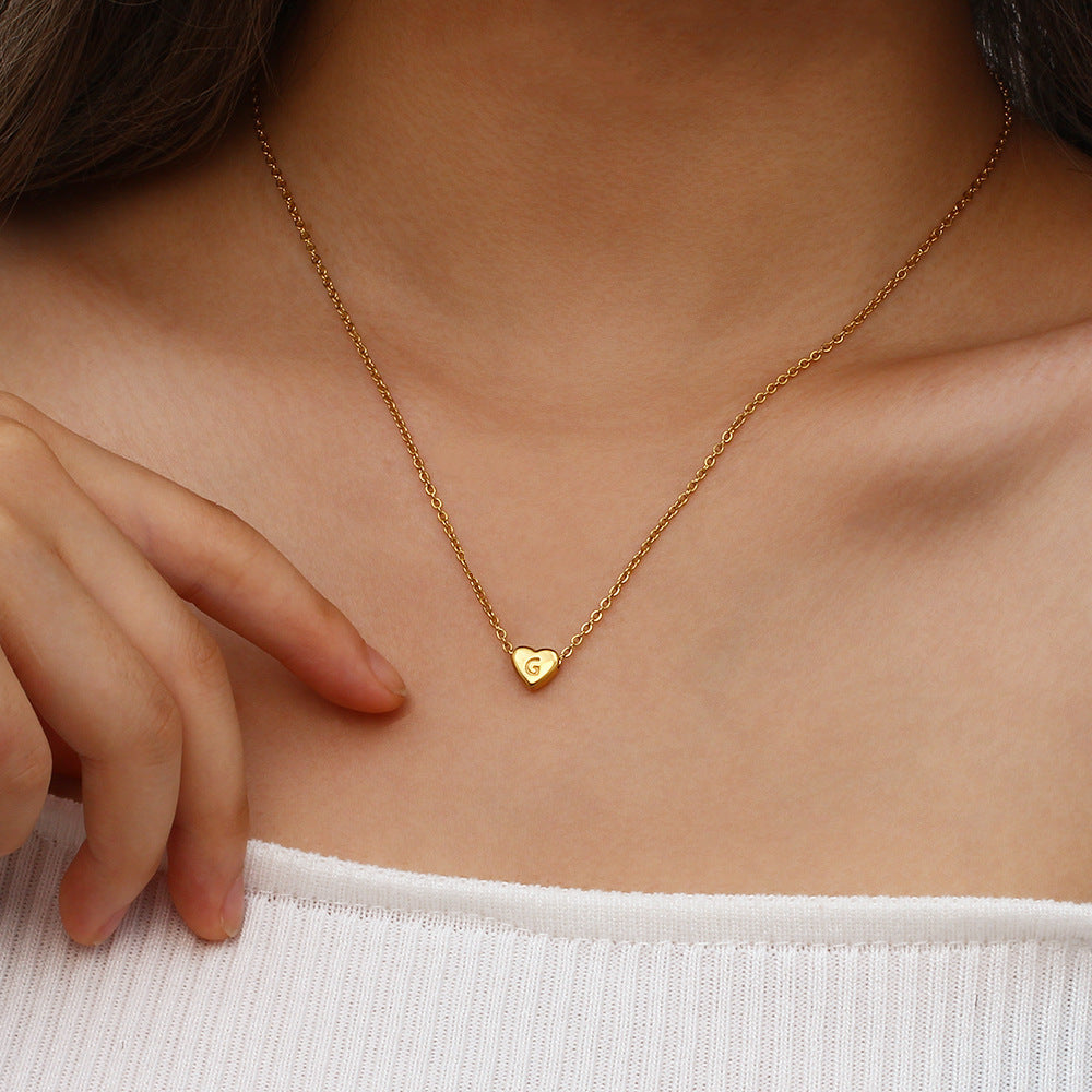 Heart - Initial Gold Necklace