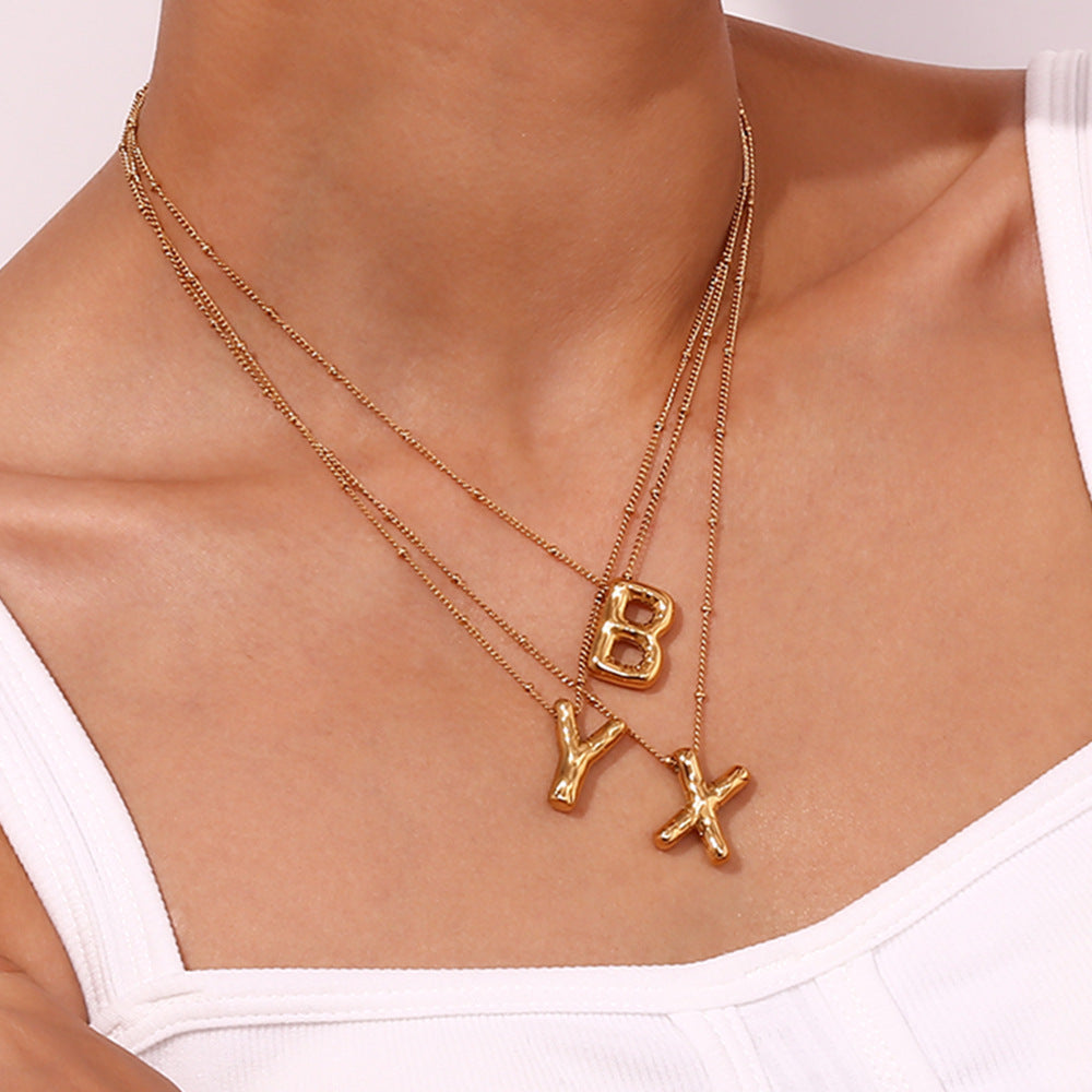 Balloon Gold Initials Necklace