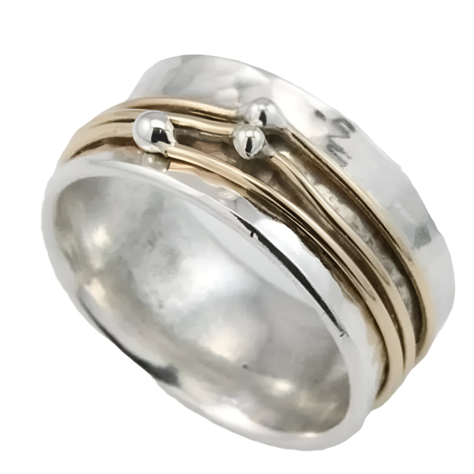 Radiant Elegance – Vintage Gold and Silver Ring with Gleaming Surface