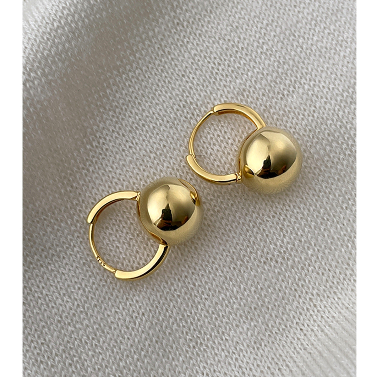 Ellie – Ball Earrings Crafted from Premium Silver with Delicate Pin