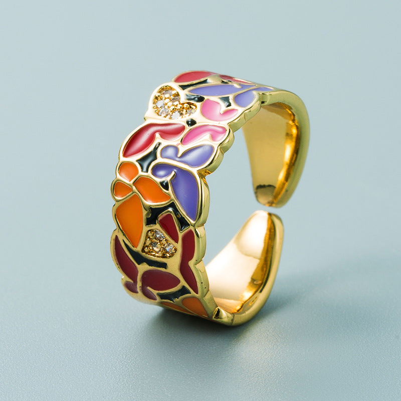 Kamille – Ring Camille Large Blue Leaf Design