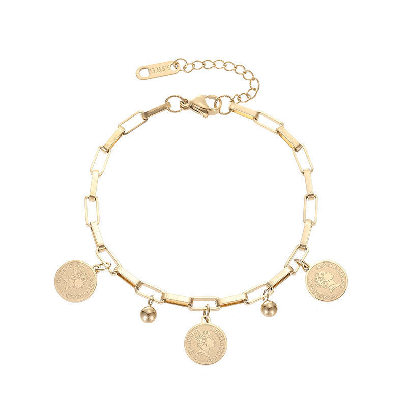Maja – Adjustable Bracelet Featuring Gold Coins