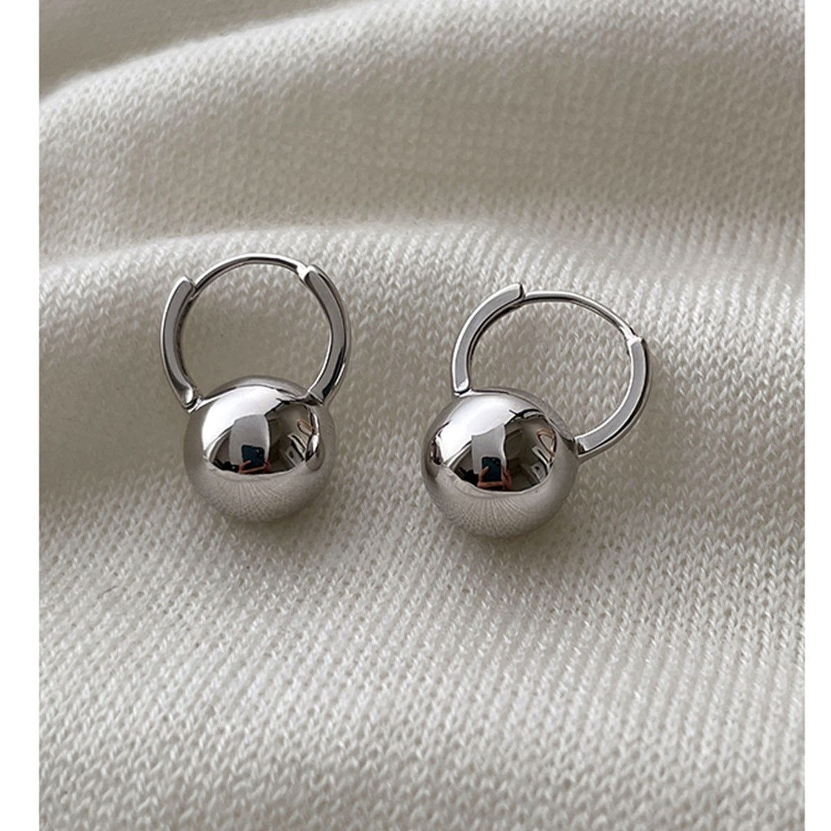 Ellie – Ball Earrings Crafted from Premium Silver with Delicate Pin