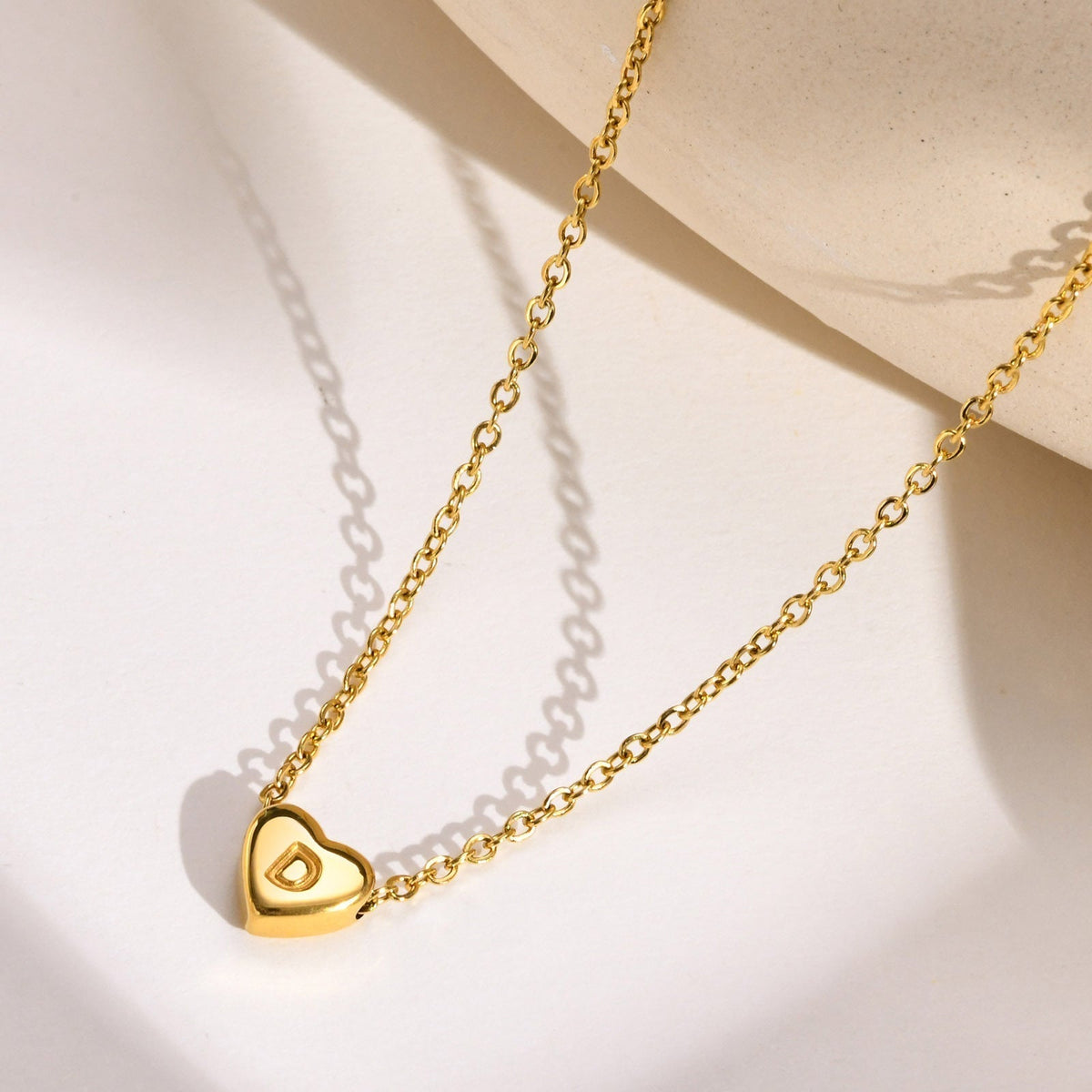 Heart - Initial Gold Necklace