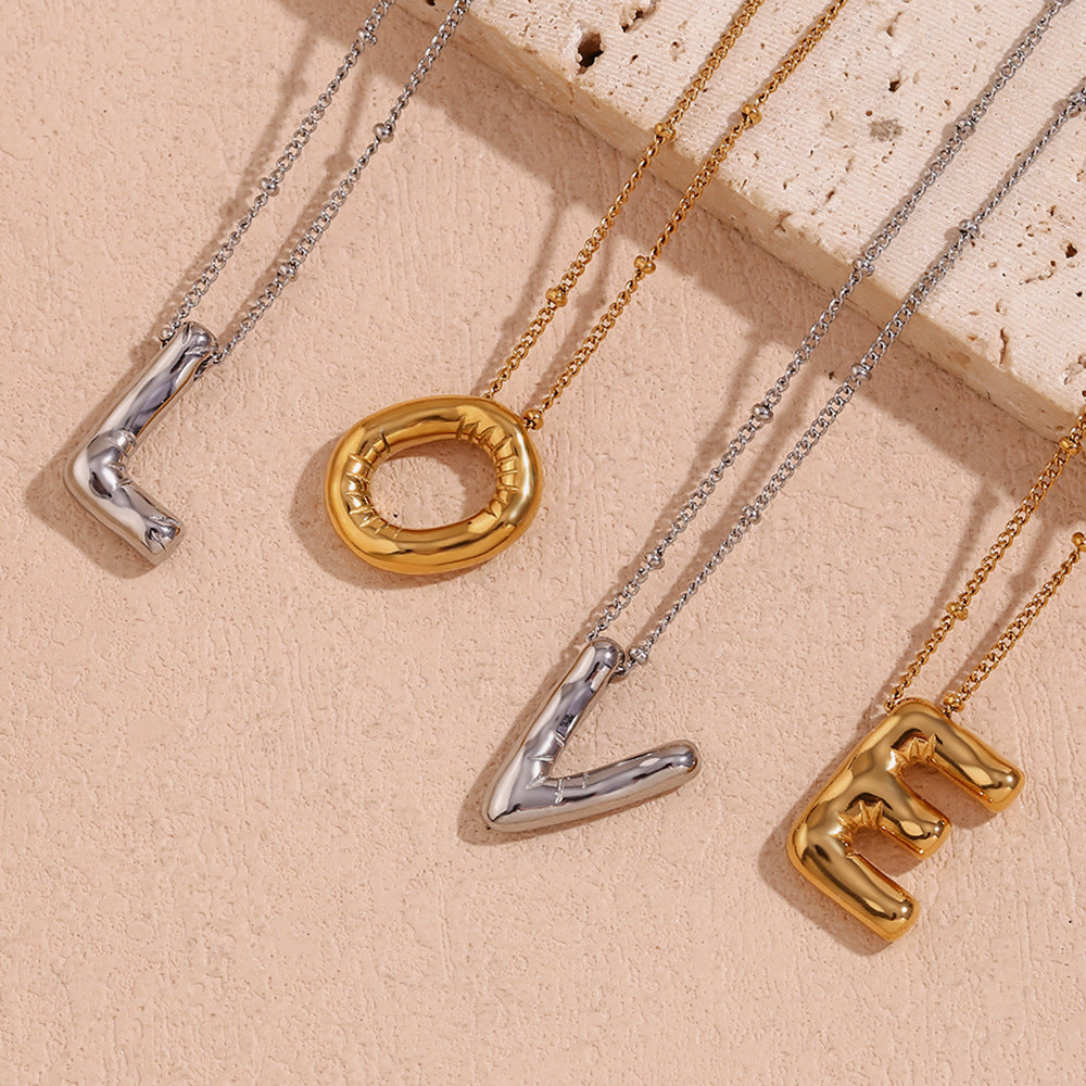 Balloon Gold Initials Necklace