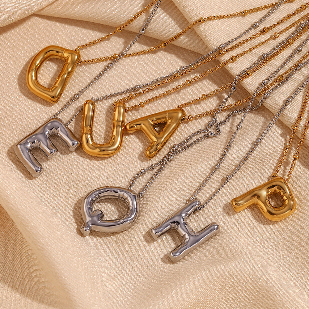 Balloon Gold Initials Necklace