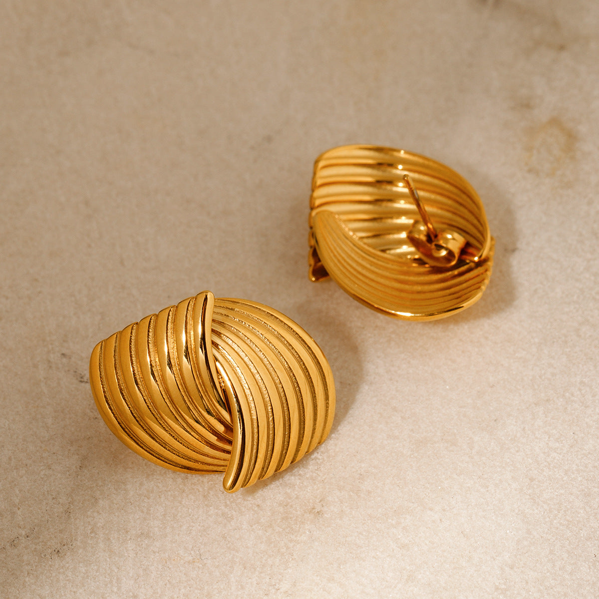 Sonia - Gold Wave Earrings