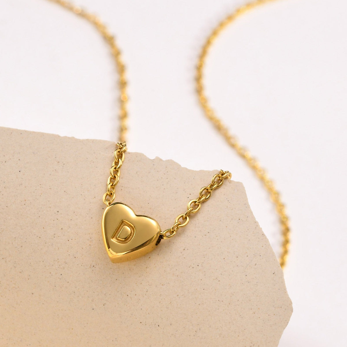 Heart - Initial Gold Necklace